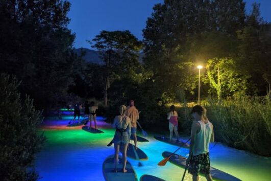 illuminated sunset paddle