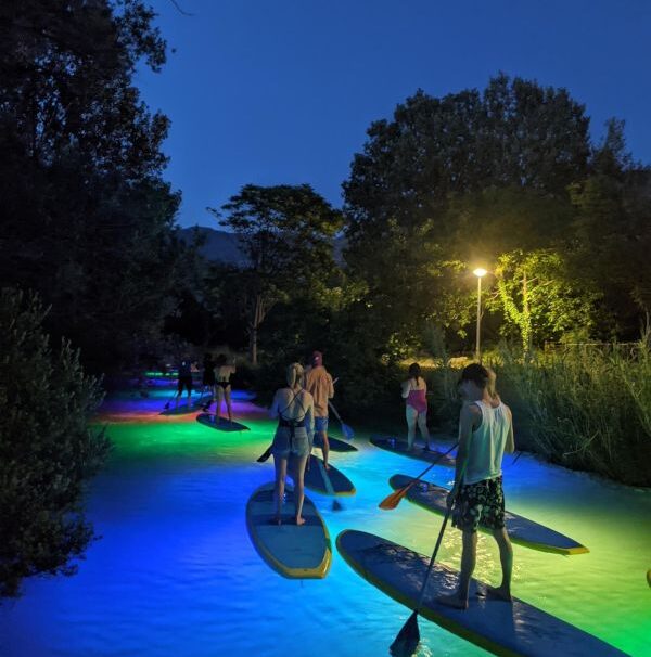 illuminated sunset paddle